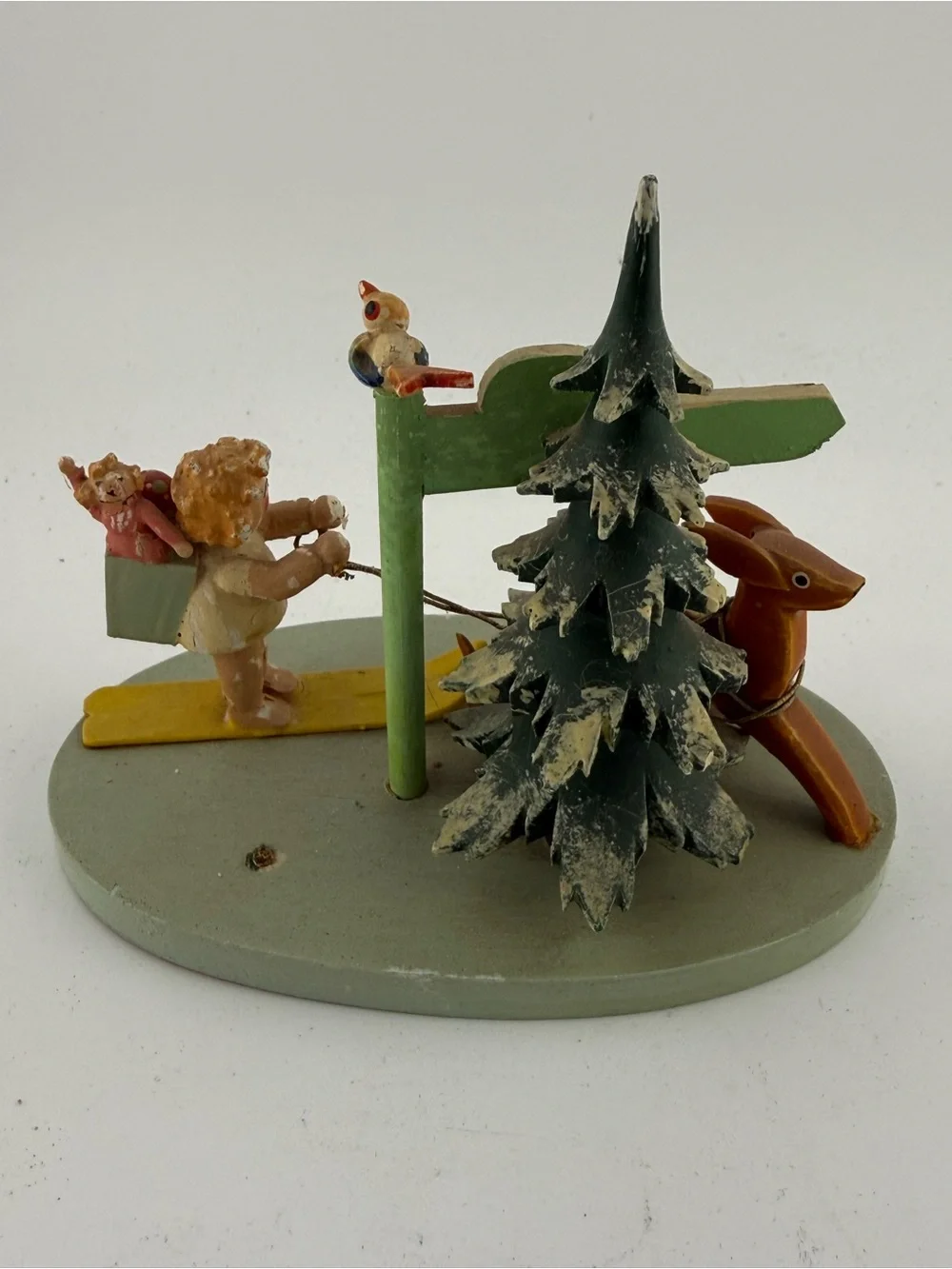 Vintage Steinbach German Wood Skier Figurine - Landstuhl Souvenir